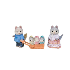 Sylvanian family Husky család hármas ikrekkel játékfigura