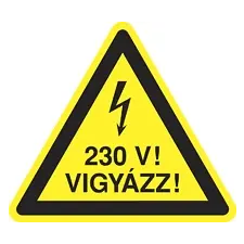 Szabvanytabla.hu 230 V! Vigyázz! - öntapadó , 20 x 20 mm információs címke