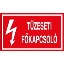 Szabvanytabla.hu Tűzeseti főkapcsoló - műanyag , 250 x 160 mm információs címke