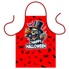  Szakács kötény, Halloween, Koponya, piros lakástextília