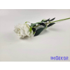  Szálas bársony rózsa 76 cm - Fehér