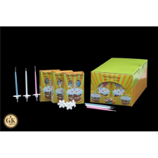  Szálas gyertya - rózsaszín (15db) talppal party kellék