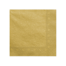  Szalvéta, 3 rétegű, arany metál, 40x40cm (1 db / 20 db.) party kellék