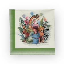  Szalvéta, állatkert, 33×33cm, 16db papírárú, csomagoló és tárolóeszköz