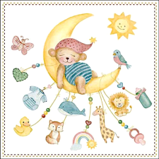  Szalvéta - alvó játékmackó papírárú, csomagoló és tárolóeszköz