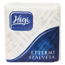  Szalvéta HIGI éttermi-gastro fehér papírárú, csomagoló és tárolóeszköz