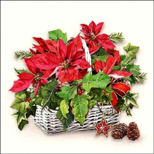  Szalvéta – Poinsettia in basket papírárú, csomagoló és tárolóeszköz