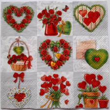  Szalvéta – szívek és rózsák papírárú, csomagoló és tárolóeszköz