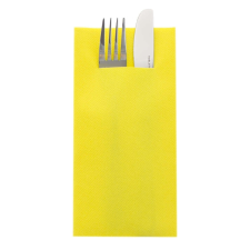 Szalvéták POCKET-el evőeszközökhöz - Linflair Yellow / 40 x 40 cm / 100 db papírárú, csomagoló és tárolóeszköz