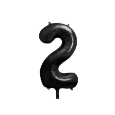  Szám fólia lufi &#039;&#039;2&#039;&#039; 86cm fekete party kellék
