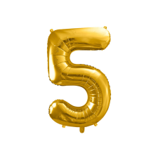 Szám fólia lufi ''5'' 86cm arany party kellék