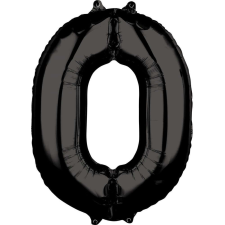  Szám Fólia lufi 0-ás, Black 66*50 cm party kellék