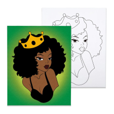 Számfestő Afro királynő - előrerajzolt élményfestő készlet (20x30cm) kreatív és készségfejlesztő