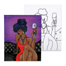 Számfestő Csinos nő - előrerajzolt élményfestő készlet (20x30cm) kreatív és készségfejlesztő