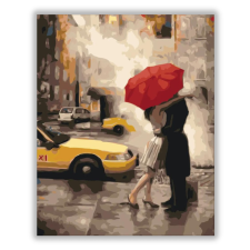 Számfestő Csók a piros esernyő alatt - számfestő készlet kreatív és készségfejlesztő