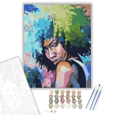 Számfestő.hu Afro lány - számfestő készlet – 40×50 cm (Keretre feszítve) kreatív és készségfejlesztő