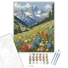 Számfestő.hu Alpesi Vadvirágok Harmóniája - számfestő készlet – 60×70 cm (Keret nélkül) kreatív és készségfejlesztő