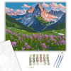 Számfestő.hu Alpesi Vadvirágos Hegyi Táj - számfestő készlet – 80×100 cm (Keretre feszítve)
