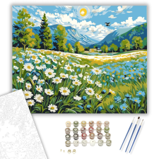Számfestő.hu Alpesi Virágmezők Harmóniája - számfestő készlet – 40×50 cm (Keretre feszítve) kreatív és készségfejlesztő