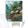 Számfestő.hu Amazonasi Cölöpfalu a Folyó Partján - számfestő készlet – 40×50 cm (Keretre feszítve)