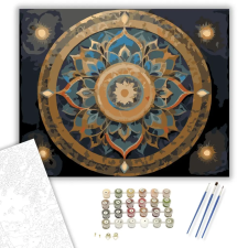 Számfestő.hu Arany és Kék Mandala - számfestő készlet – 80×100 cm (Keret nélkül) kreatív és készségfejlesztő