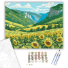 Számfestő.hu Aranyló Napraforgómező és Zöld Hegyek - számfestő készlet – 40×50 cm (Keretre feszítve)