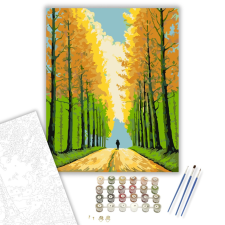 Számfestő.hu Aranyló Őszi Séta - számfestő készlet – 40×50 cm (Keretre feszítve) kreatív és készségfejlesztő