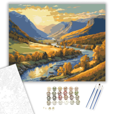 Számfestő.hu Aranyló Völgy Nyugalma - számfestő készlet – 40×50 cm (Keretre feszítve) kreatív és készségfejlesztő
