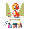 Számfestő.hu Aranyos kis dinoszaurusz - gyerek számfestő készlet – 50×50 cm (Keretre feszítve)