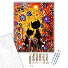 Számfestő.hu Aranyos Macskák Árnyéka - számfestő készlet – 40×50 cm (Keretre feszítve) kreatív és készségfejlesztő