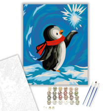 Számfestő.hu Aranyos pingvin - számfestő készlet – 40×50 cm (Keretre feszítve) kreatív és készségfejlesztő