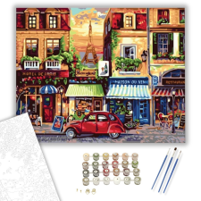 Számfestő.hu Autó Párizsban - számfestő készlet – 40×50 cm (Keretre feszítve) kreatív és készségfejlesztő