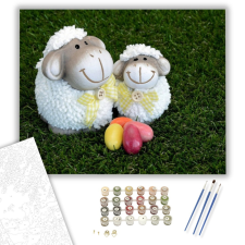 Számfestő.hu Báránykák - húsvéti számfestő készlet – 40×50 cm (Keretre feszítve) kreatív és készségfejlesztő