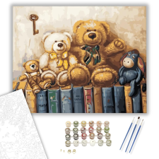 Számfestő.hu Barátok a könyvespolcon - számfestő készlet – 60×70 cm (Keretre feszítve) kreatív és készségfejlesztő