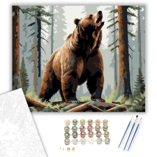 Számfestő.hu Barnamedve az Erdő Mélyén - számfestő készlet – 40×50 cm (Keretre feszítve) kreatív és készségfejlesztő