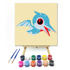 Számfestő.hu Bébi Sárkány - gyerek számfestő készlet – 20×20 cm (Keretre feszítve) kreatív és készségfejlesztő