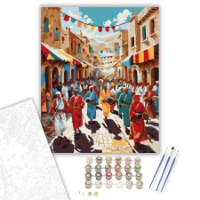 Számfestő.hu Berber Utcai Fesztivál - számfestő készlet – 40×50 cm (Keretre feszítve) kreatív és készségfejlesztő