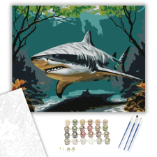 Számfestő.hu Bikacápa a Mangrove Erdőnél - számfestő készlet – 40×50 cm (Keretre feszítve) kreatív és készségfejlesztő
