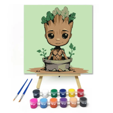 Számfestő.hu Bimbózó kis karakter - gyerek számfestő készlet – 40×40 cm (Keretre feszítve) kreatív és készségfejlesztő