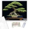 Számfestő.hu Bonsai Fa Kék Edényben - számfestő készlet – 50×60 cm (Keretre feszítve)