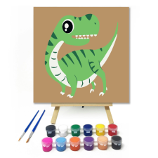 Számfestő.hu Brontoszaurusz - gyerek számfestő készlet – 20×20 cm (Keretre feszítve) kreatív és készségfejlesztő