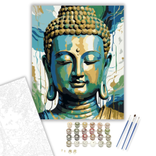Számfestő.hu Buddha Arca Absztrakt Színekben - számfestő készlet – 40×50 cm (Keretre feszítve) kreatív és készségfejlesztő