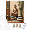 Számfestő.hu Buddha Szobor Gyertyákkal és Bambusszal - számfestő készlet – 40×50 cm (Keretre feszítve)