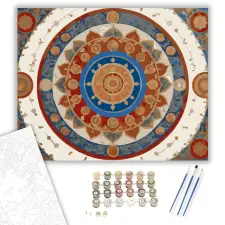 Számfestő.hu Buddhista Szimbólumok Mandala - számfestő készlet – 80×100 cm (Keret nélkül) kreatív és készségfejlesztő