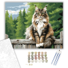 Számfestő.hu Büszke Maine Coon a Kerítésen - számfestő készlet – 40×50 cm (Keretre feszítve)