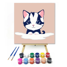 Számfestő.hu Cicus a felhőn - gyerek számfestő készlet – 30×30 cm (Keret nélkül) kreatív és készségfejlesztő