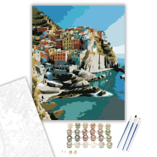 Számfestő.hu Cinque Terre Reggeli Fényben - számfestő készlet – 50×60 cm (Keret nélkül) kreatív és készségfejlesztő