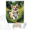 Számfestő.hu Corgi Fut a Mezőn - számfestő készlet – 50×60 cm (Keret nélkül)