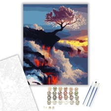 Számfestő.hu Cseresznyefa a sziklán - számfestő készlet – 40×50 cm (Keretre feszítve) kreatív és készségfejlesztő