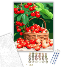 Számfestő.hu Cseresznyék - számfestő készlet – 40×50 cm (Keretre feszítve) kreatív és készségfejlesztő